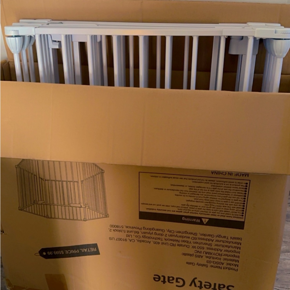 White safety gate